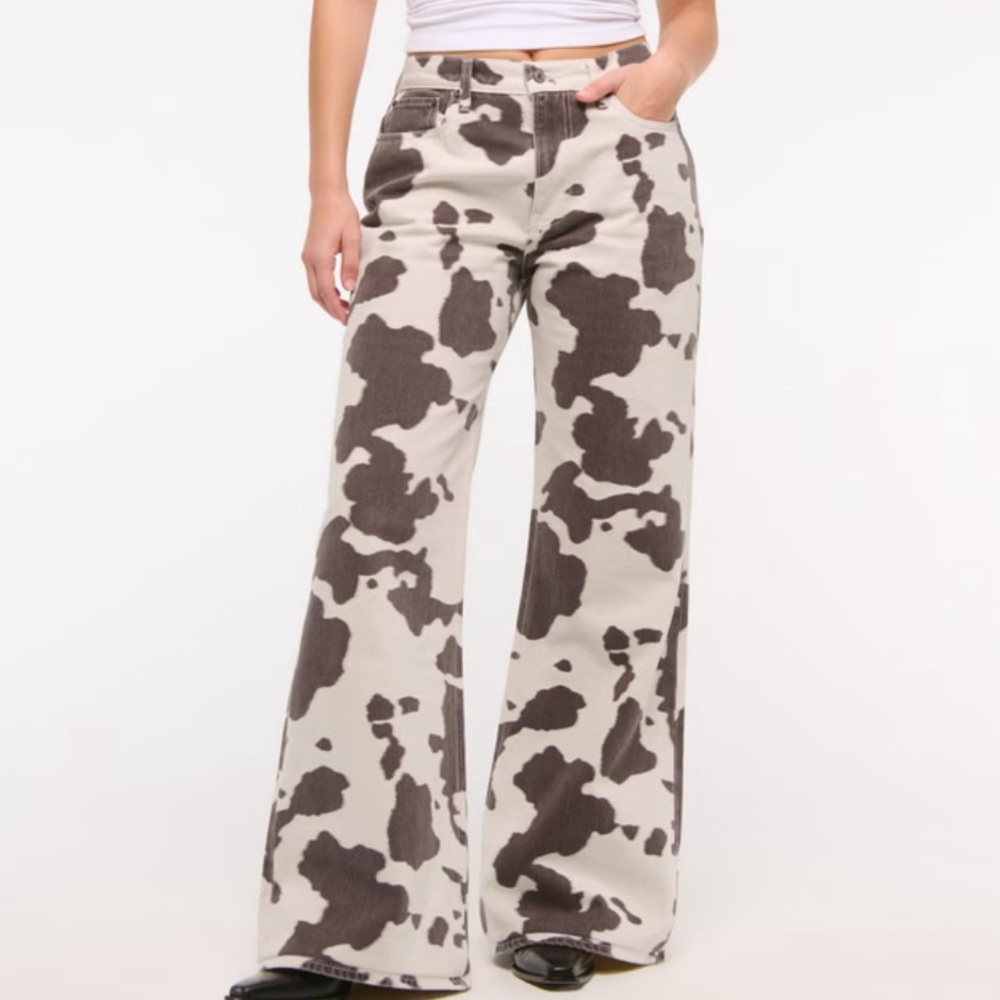 Abercrombie & Fitch Brown and Cream Patterned Pants